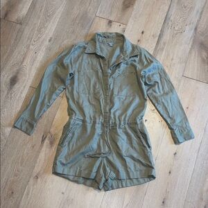 Aerie shorts romper green utility size small